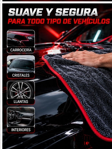 Toalla de Microfibra XXL para Coche – Secado Ultra Absorbente sin Marcas